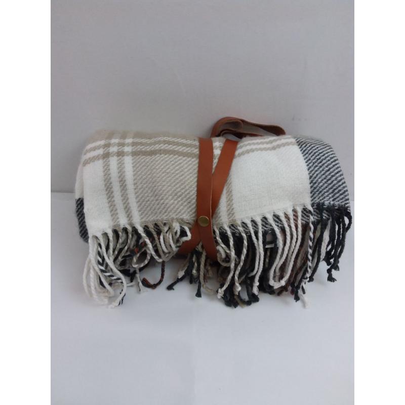 Outdoor Fall Tartan Plaid Fringe Throw Blanket - Hearth & Hand with Magnolia