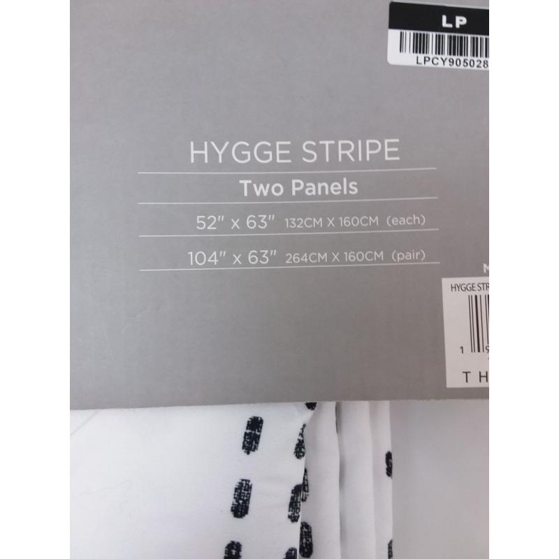 Striped Window Curtain Panels 52x63 - Set of 2 Hygge
