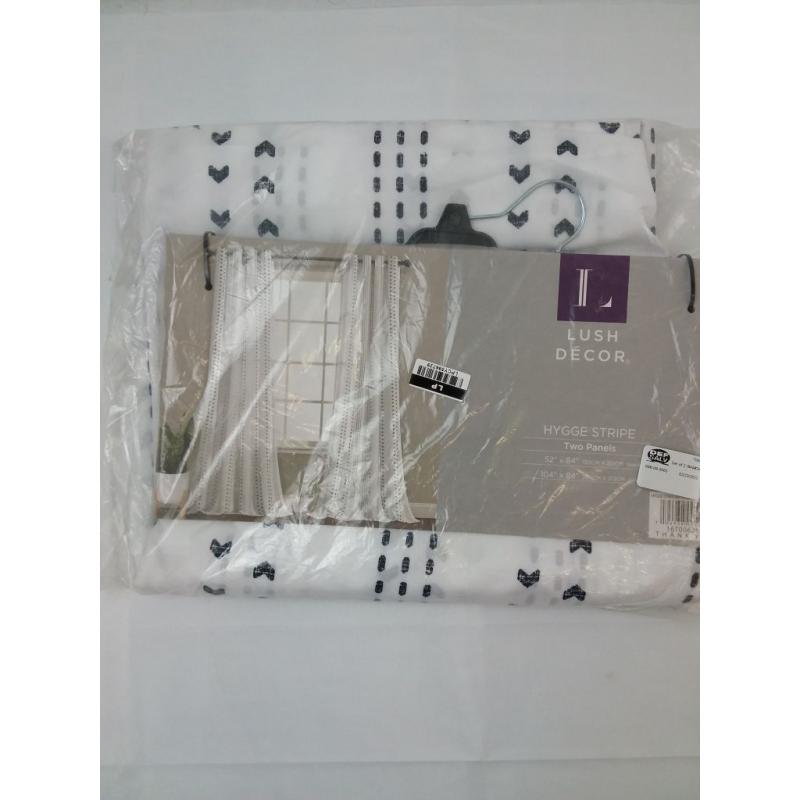 Striped Window Curtain Panels 52x63 - Set of 2 Hygge