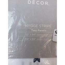 Striped Window Curtain Panels 52x63 - Set of 2 Hygge
