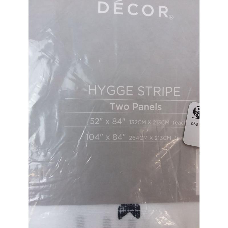 Striped Window Curtain Panels 52x63 - Set of 2 Hygge