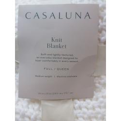 Full/Queen Chunky Knit Bed Blanket White - Casaluna