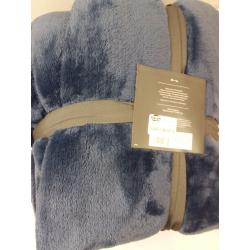 Full/Queen Microplush Bed Blanket Metallic Blue - Threshold