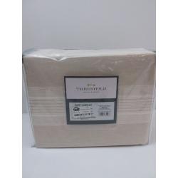 Full/Queen Chambray Yarn Dye Stripe Duvet & Sham Set Neutral