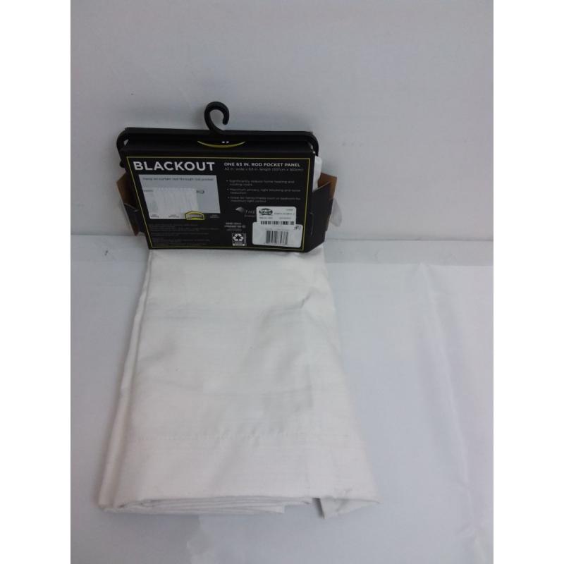 63x42 Braxton Blackout Window Curtain Panel White - Eclipse