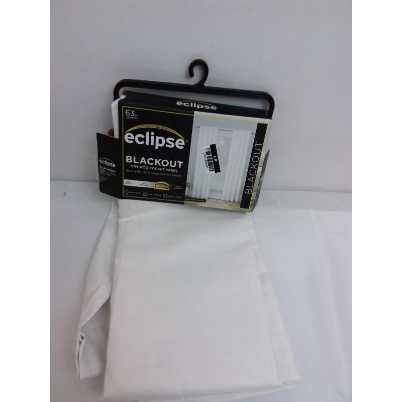 63x42 Braxton Blackout Window Curtain Panel White - Eclipse