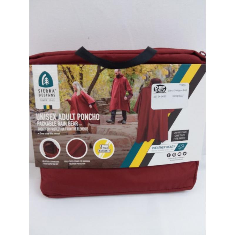 Sierra Designs Adult Poncho Unisex Burnt Red