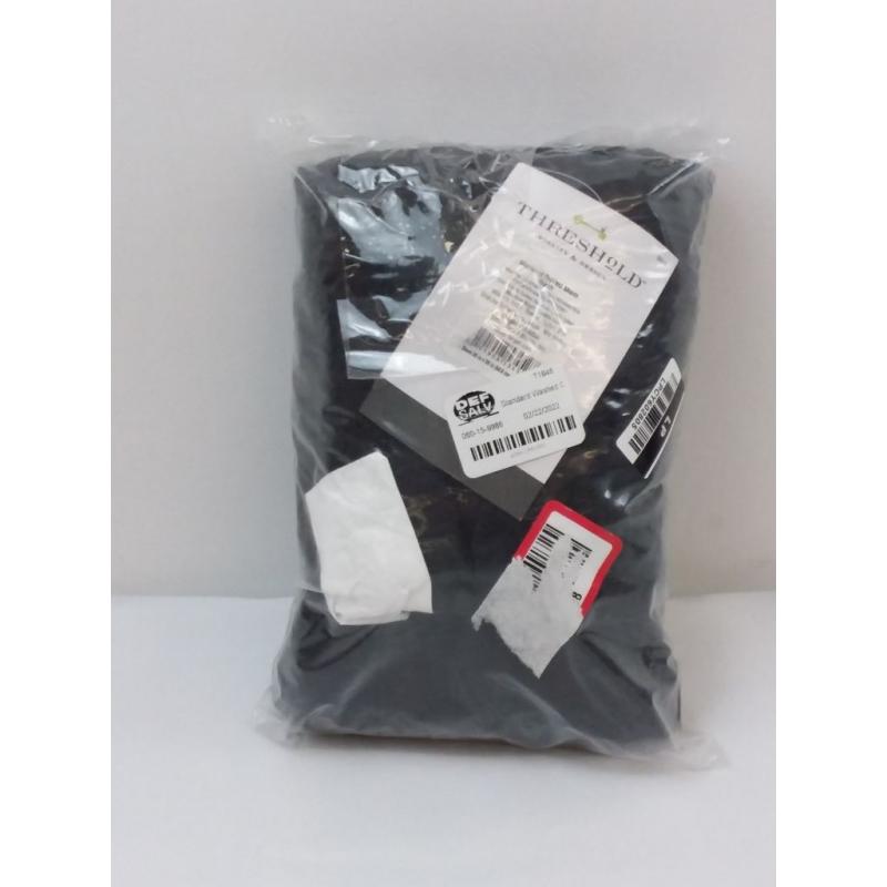 Standard Washed Cotton Sateen Quilt Sham Black - Threshold