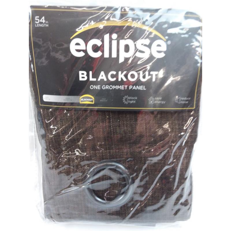 54x52 Rowland Blackout Curtain Panel Chocolate - Eclipse