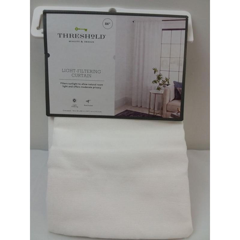 84x54 Farrah Curtain Panel White - Threshold