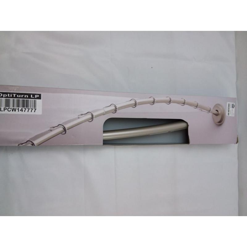 72 Dual Mount Curved Steel Shower Curtain Rod with Tiered End Cap Nickel - Made By Design