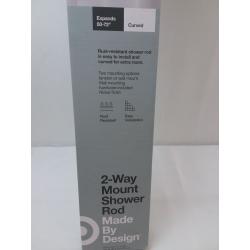 72 Dual Mount Curved Steel Shower Curtain Rod with Tiered End Cap Nickel - Made By Design