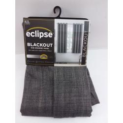 63x52 Rowland Blackout Curtain Panel Charcoal - Eclipse