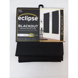 42x63 Braxton Thermaback Blackout Window Curtain Panel Black - Eclipse