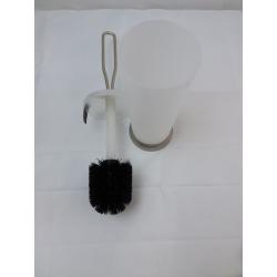 Bathroom Toilet Bowl Brush with Holder Satin Nickel/Frost - Threshold