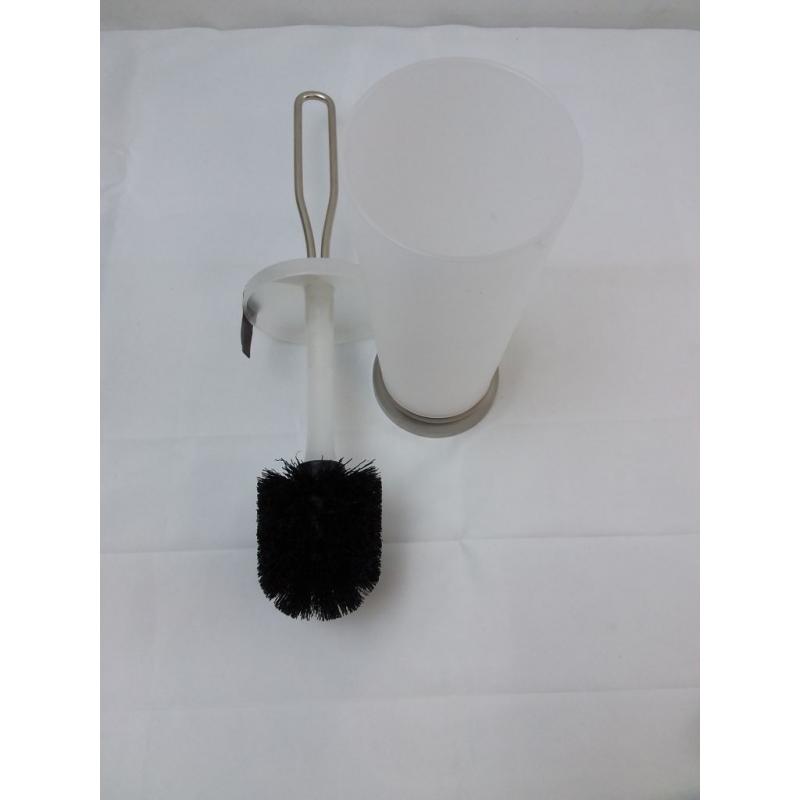 Bathroom Toilet Bowl Brush with Holder Satin Nickel/Frost - Threshold