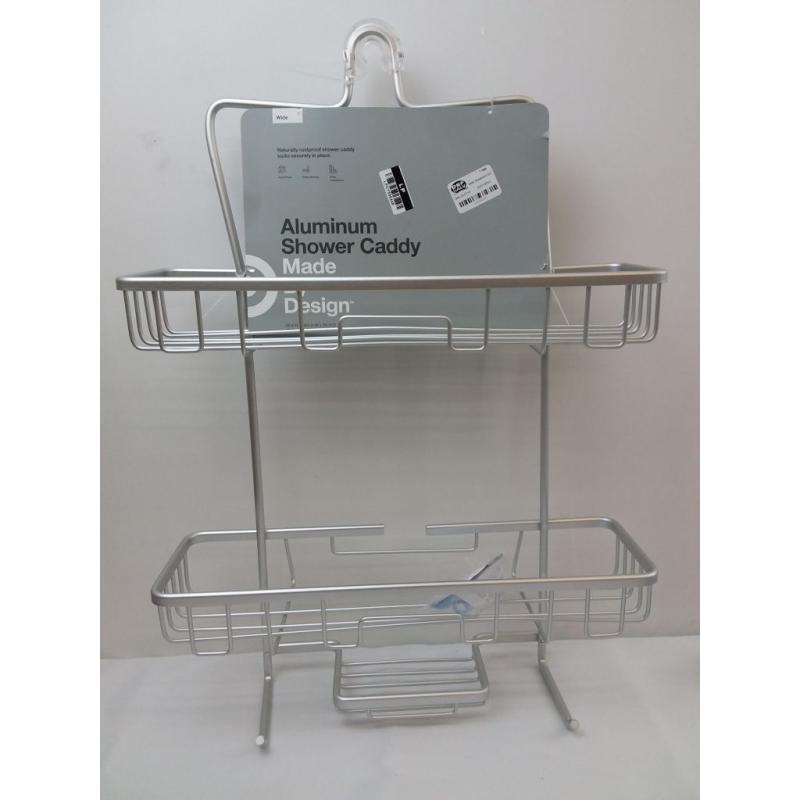 Wide Rustproof Shower Caddy with Lock Top Aluminum - Made By Design