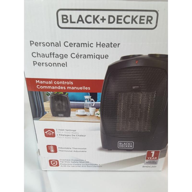 BLACK+DECKER Personal Ceramic Indoor Heater Black