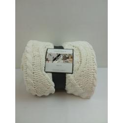 Cable Knit Chenille Throw Blanket Cream - Threshold