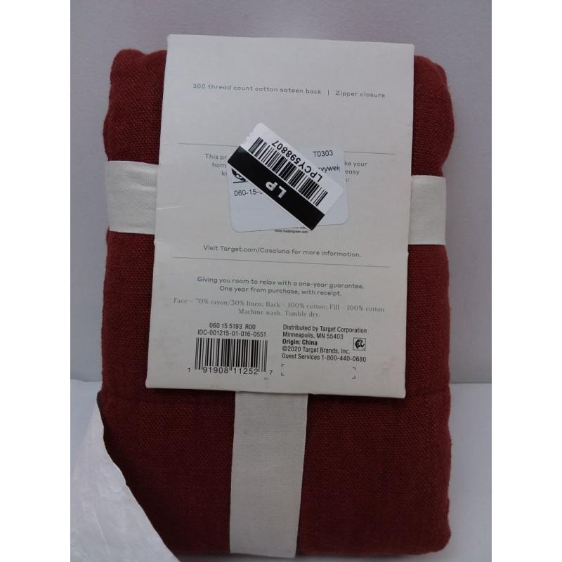 Standard Heavyweight Linen Blend Quilt Pillow Sham Dark Clay - Casaluna