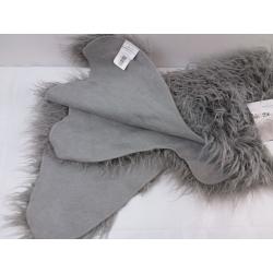 Faux Fur Sheepskin Throw Blanket Gray - Threshold