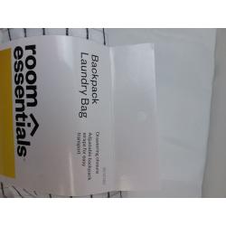 Backpack Laundry Bag Grid Pattern White - Room Essentials