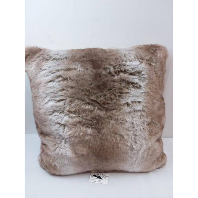 Euro Faux Fur Ombre Decorative Throw Pillow Brown - Threshold