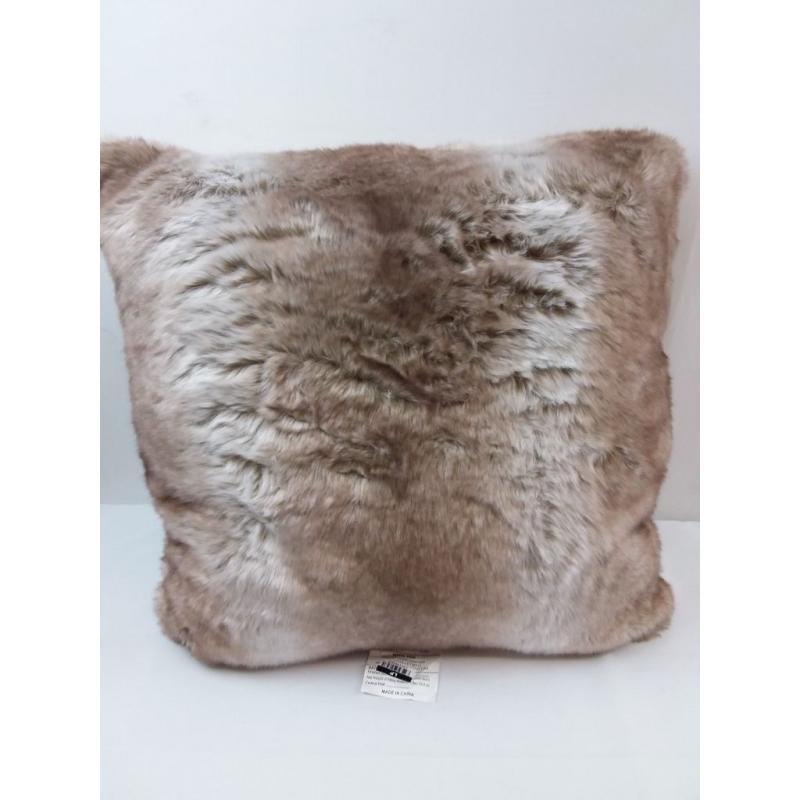 Euro Faux Fur Ombre Decorative Throw Pillow Brown - Threshold