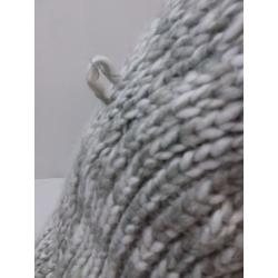 Oversize Marled Knit Square Throw Pillow Gray/Cream - Threshold