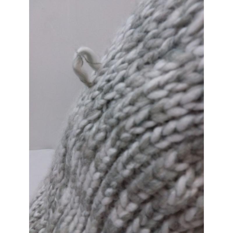 Oversize Marled Knit Square Throw Pillow Gray/Cream - Threshold