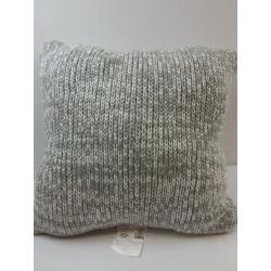 Oversize Marled Knit Square Throw Pillow Gray/Cream - Threshold