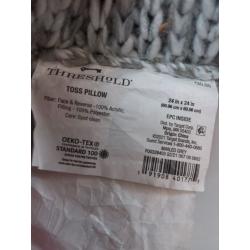 Oversize Marled Knit Square Throw Pillow Gray/Cream - Threshold