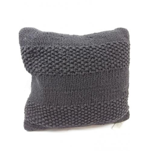 Chunky Patterned Weave Square Throw Pillow Black - Project 62