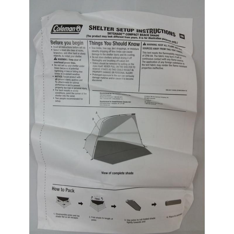 Skyshade compact beach shade