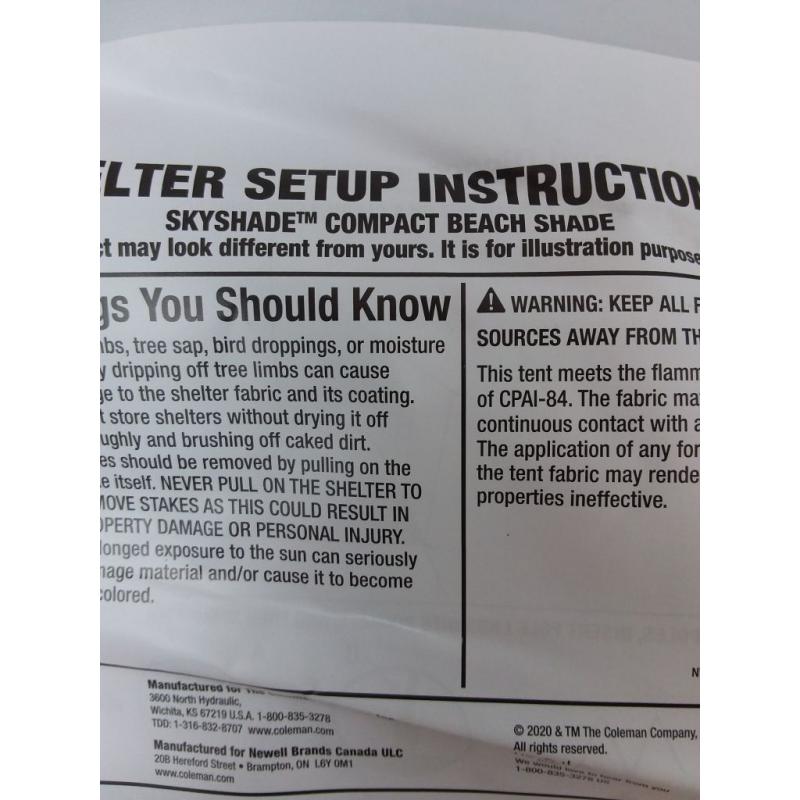 Skyshade compact beach shade