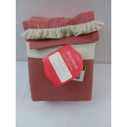 Queen Fringe Cotton Percale Sheet Set Coral