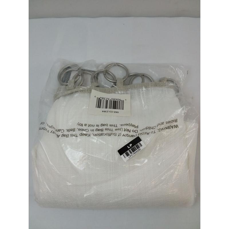 Contrast Edge Solid Sheer Window Curtain Panel White/Natural