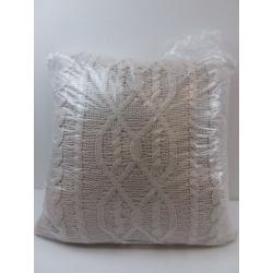 Oversized Cable Knit Chenille Square Throw Pillow Neutral