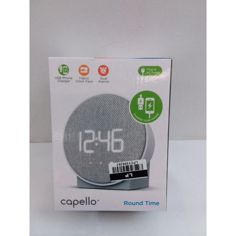 Round Time Table Clock Gray