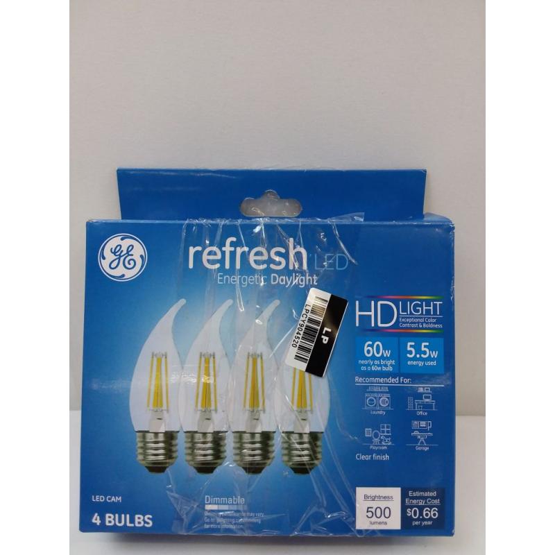 General Electric 4pk 60W CA Refresh Daylight LED Cam Clear