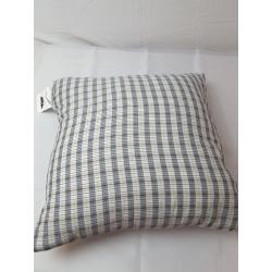 Plaid Square Pillow Blue/Cream