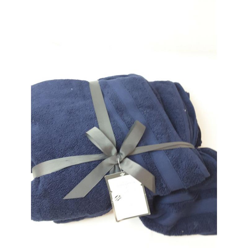 2pk Performance Bath Towel Set Navy - Threshold