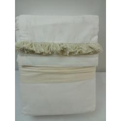 Twin/Twin XL Fringe Cotton Percale Sheet Set Cream