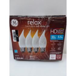 General Electric 4pk 60W CA Relax Deco Frost LED Light Bulb White