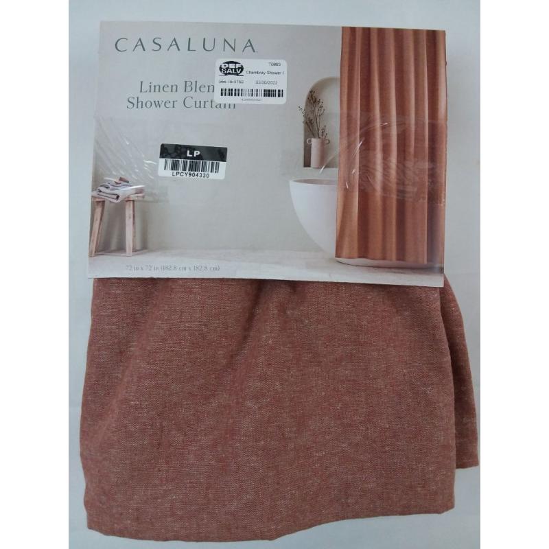 Chambray Shower Curtain Clay - Casaluna