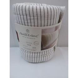 Standard Microstripe Pillow Sham Sour Cream / Railroad Gray - Hearth & Hand with Magnolia