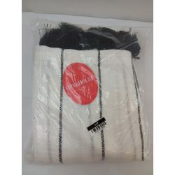 63x54 Light Filtering Window Curtain Panel with Tassel Black/White- Opalhouse