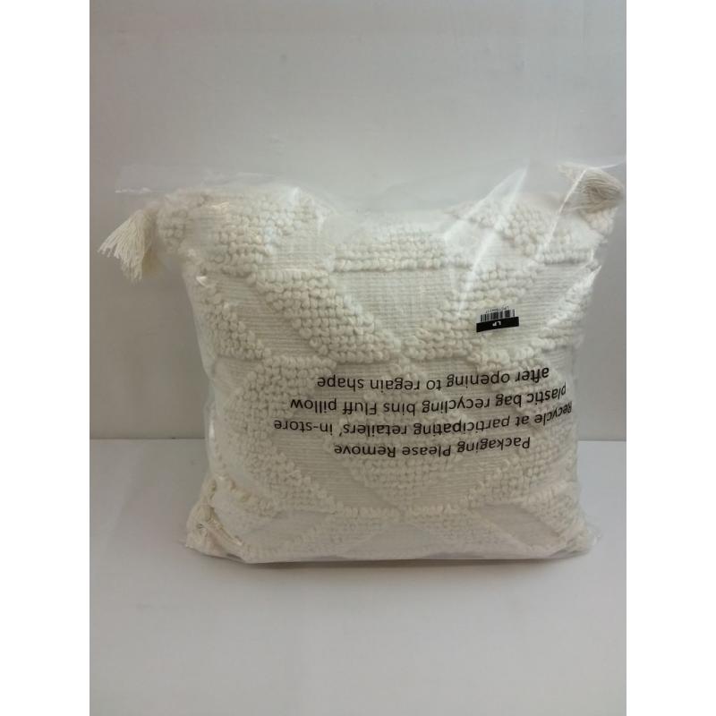 Woven Textured Square Throw Pillow Cream - Opalhouse