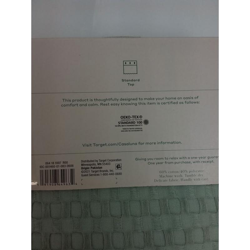 Waffle Shower Curtain Green-CASALUNA