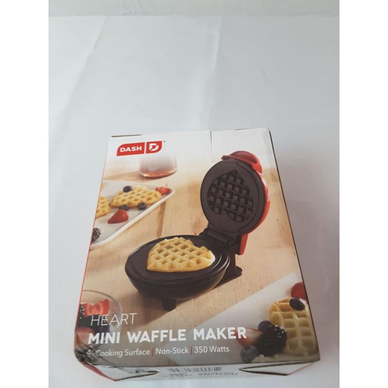 Dash Red Heart Mini Waffle Maker